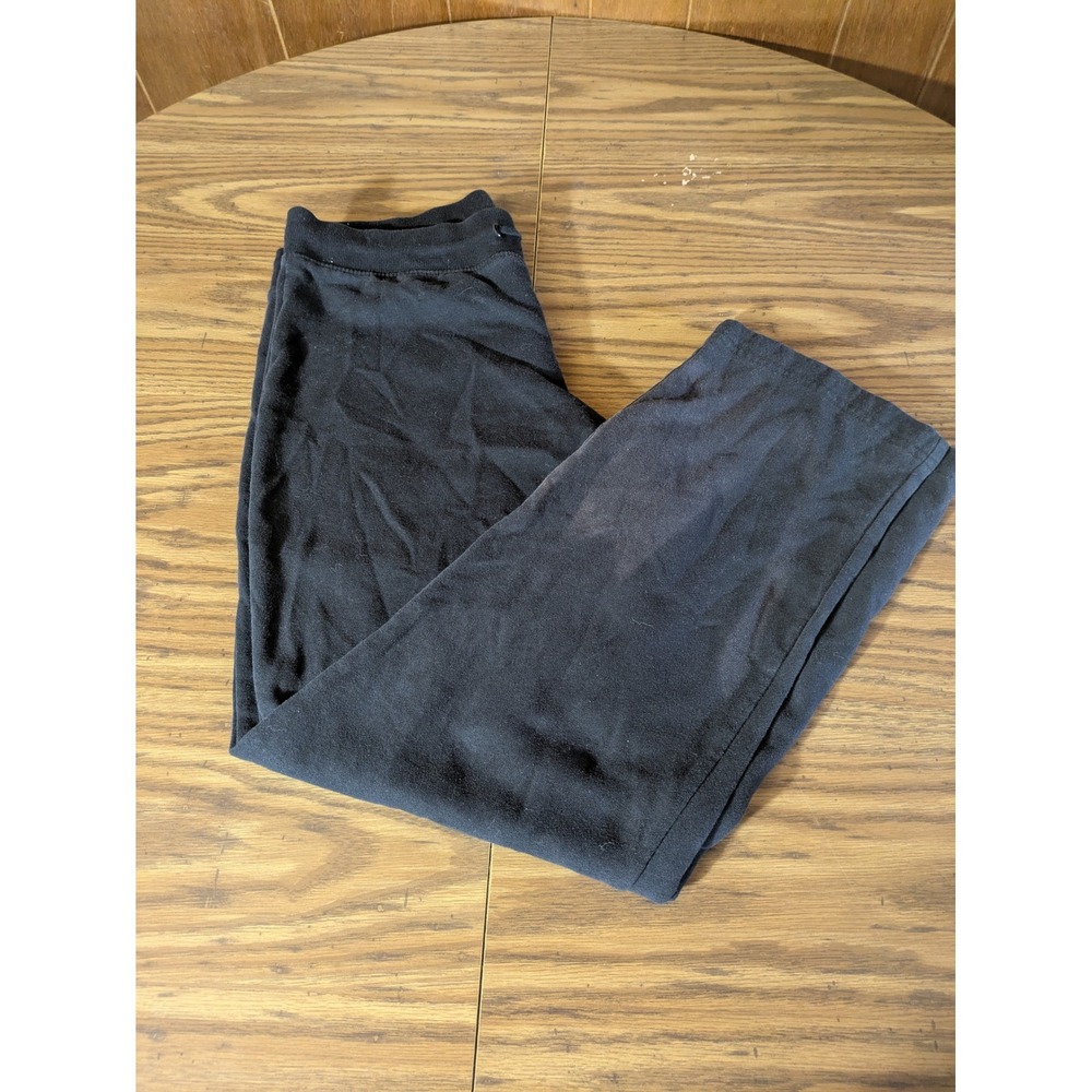 Made For Life Womens Black Fleece Lounge Pants Straight Leg Sweatpants Size PM
